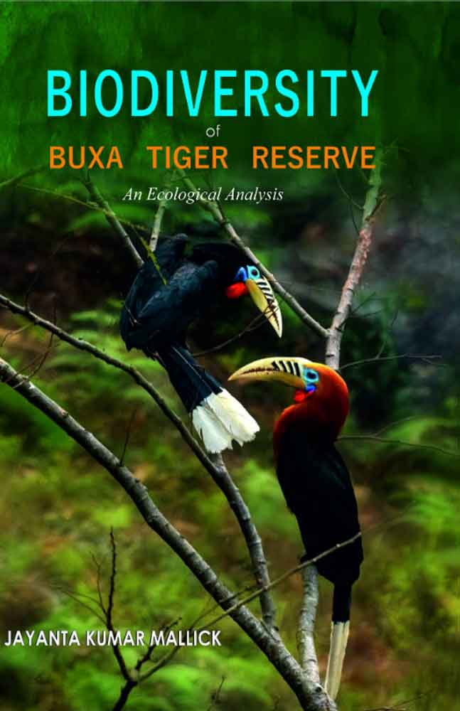 Notwithstanding the exceptional immense ecological value, the Biodiversity of Buxa Tiger Reserve (BTR) is least explored or projected so far. Given BTR's unique biogeographic nexus and fundamental Bhutan, Assam and rest of North Bengal turns it into a crucial, yet highly vulnerable, conservation priority. This compendium is the first perspective, offering a comprehensive reptiles, 132 hthyofauna and 500+ including extinction tragedy will not only serve as an essential reference handbook for rious stakeholders, scientists, researchers, and students ecology, and environmental science but also help disseminate among the policymakers, public and ecotourists habitat heterogeneity quantified by dependency on the gene flow from ever vivid documentation of BTR's unique wealth in ecological and authoritative scientific baseline for Biodiversity conservation, management, and understanding of the crucial Eastern Himalayan ecosystem. An updated taxonomic and biological account of 1,349 flora, 90 mammals, 13 amphibians, 612 avifauna, 47 entomofauna, including new discoveries through camera trapping, species distribution, population dynamics, complex intra and inter-species interactions within the ecosystem and threat assessment studying conservation biology, about the unique value and fragility of the Buxa ecosystem, fostering a sense of stewardship.